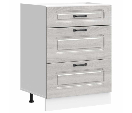 Virtuves Apakšējai Skapītis, Kalmar, Pelēka Koka Vidaxl