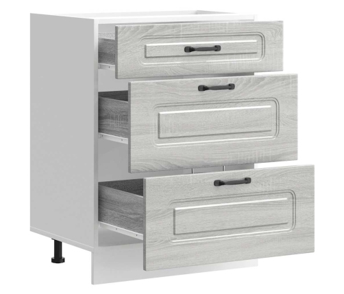 Virtuves Apakšējai Skapītis, Kalmar, Pelēka Koka Vidaxl