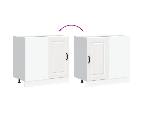 Virtuves Apakšējai Skapītis, Kalmar, Balts, Inženierijas Koks Vidaxl