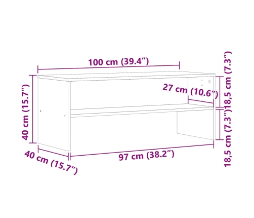 vidaXL TV skapītis, koka krāsa, 100x40x40 cm, inženierijas koks