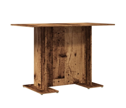 vidaXL virtuves galds, 110x60x75 cm, veca koka, skaidu plāksne