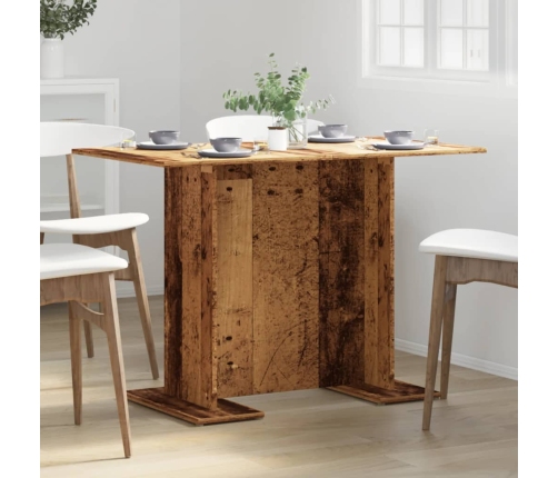 vidaXL virtuves galds, 110x60x75 cm, veca koka, skaidu plāksne