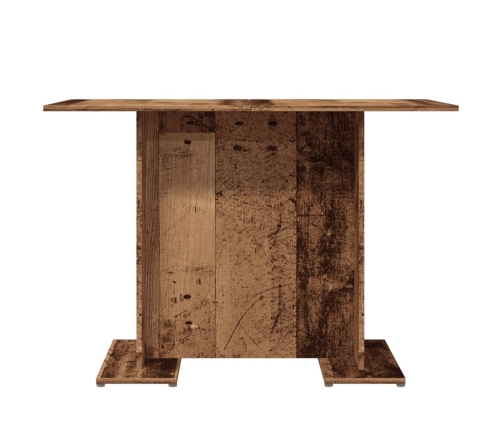 vidaXL virtuves galds, 110x60x75 cm, veca koka, skaidu plāksne