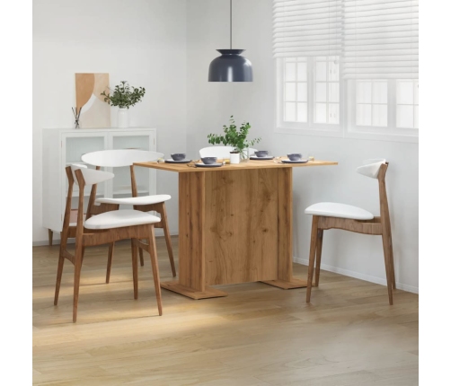 vidaXL virtuves galds, 110x60x75 cm, koka krāsa, skaidu plāksne