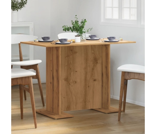 vidaXL virtuves galds, 110x60x75 cm, koka krāsa, skaidu plāksne