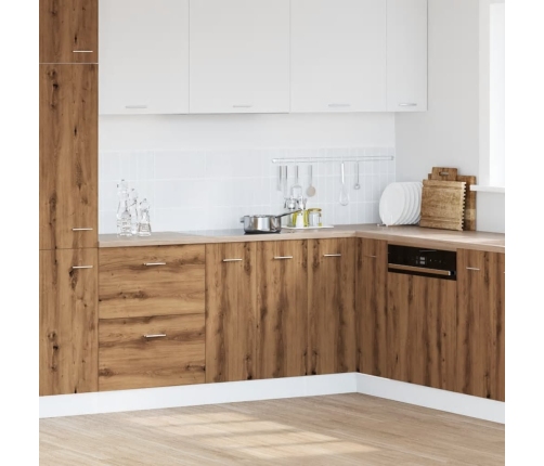 vidaXL virtuves skapītis, koka krāsa, 60x46x81,5 cm, skaidu plātne