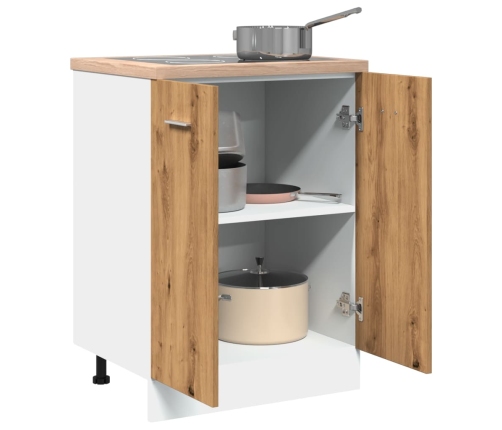 vidaXL virtuves skapītis, koka krāsa, 60x46x81,5 cm, skaidu plātne