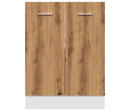 vidaXL virtuves skapītis, koka krāsa, 60x46x81,5 cm, skaidu plātne