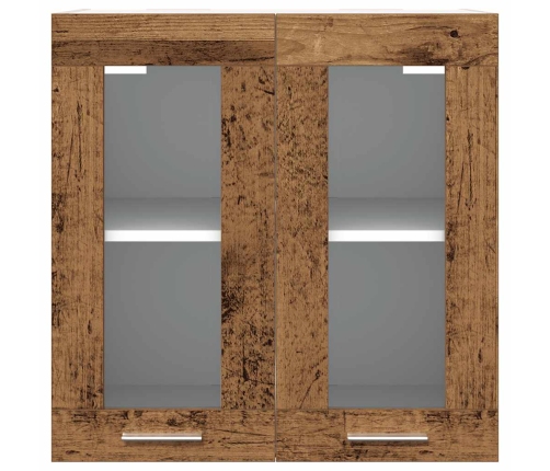 Virtuves Sienas Skapis Ar Stikla Durvīm Veca Koka 60X31X60 Cm Vidaxl