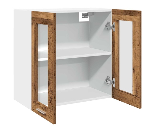 Virtuves Sienas Skapis Ar Stikla Durvīm Veca Koka 60X31X60 Cm Vidaxl