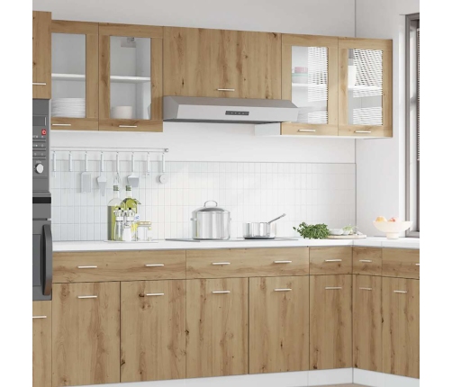 Virtuves Sienas Skapis Ar Stikla Durvīm Artisan Ozols Vidaxl