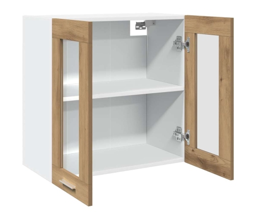 Virtuves Sienas Skapis Ar Stikla Durvīm Artisan Ozols Vidaxl