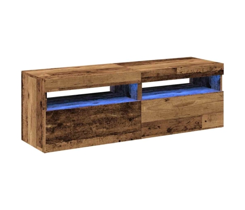 2-Daļīgs Televizora Skapja Komplekts Ar Led Gaismām Old Wood Vidaxl