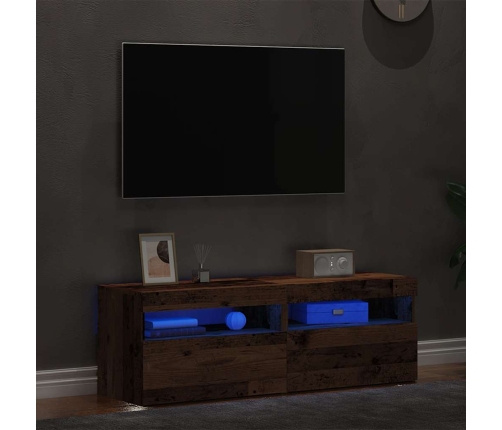 2-Daļīgs Televizora Skapja Komplekts Ar Led Gaismām Old Wood Vidaxl