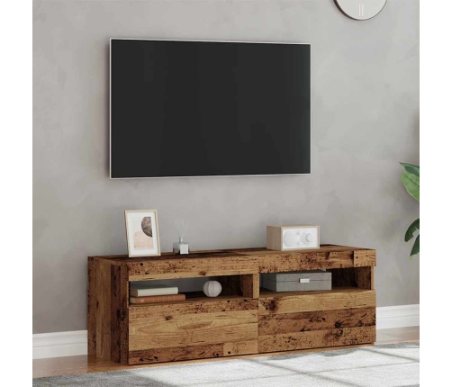 2-Daļīgs Televizora Skapja Komplekts Ar Led Gaismām Old Wood Vidaxl
