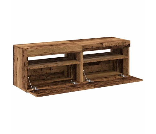 2-Daļīgs Televizora Skapja Komplekts Ar Led Gaismām Old Wood Vidaxl