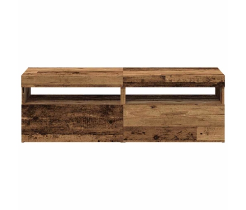 2-Daļīgs Televizora Skapja Komplekts Ar Led Gaismām Old Wood Vidaxl