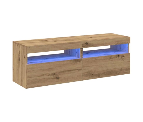 2-Daļīgs Televizora Skapja Komplekts Ar Led Gaismām Artisan Oak Vidaxl