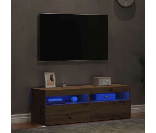 2-Daļīgs Televizora Skapja Komplekts Ar Led Gaismām Artisan Oak Vidaxl