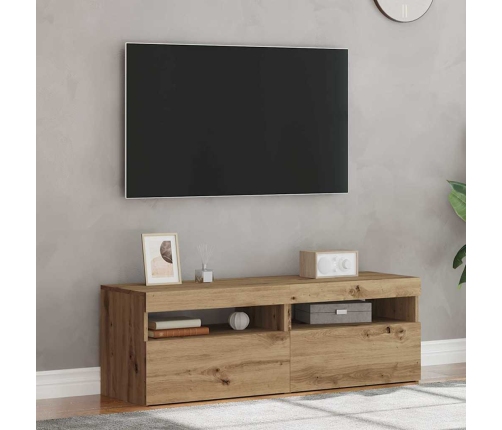 2-Daļīgs Televizora Skapja Komplekts Ar Led Gaismām Artisan Oak Vidaxl