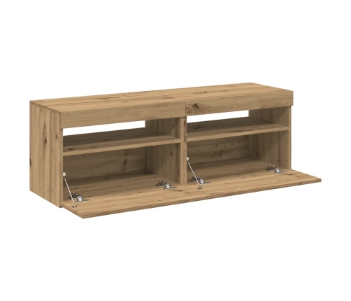 2-Daļīgs Televizora Skapja Komplekts Ar Led Gaismām Artisan Oak Vidaxl
