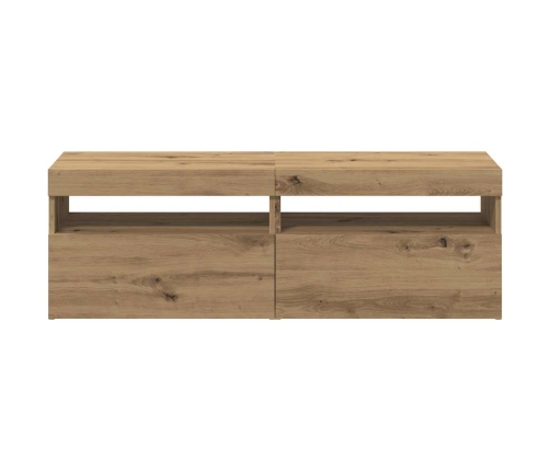 2-Daļīgs Televizora Skapja Komplekts Ar Led Gaismām Artisan Oak Vidaxl