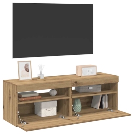 2-Daļīgs Televizora Skapja Komplekts Ar Led Gaismām Artisan Oak Vidaxl