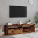 vidaXL TV plaukti ar LED lampiņām 2 gab. veca koka inženierijas koks