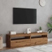 vidaXL TV plaukti ar LED lampiņām 2 gab. koka krāsa inženierijas koks