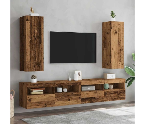 2-Daļīgs Televizora Skapja Komplekts Vecs Koks 30,5X30X90 Cm Vidaxl
