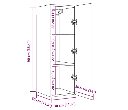 2-Daļīgs Televizora Skapja Komplekts Vecs Koks 30,5X30X90 Cm Vidaxl