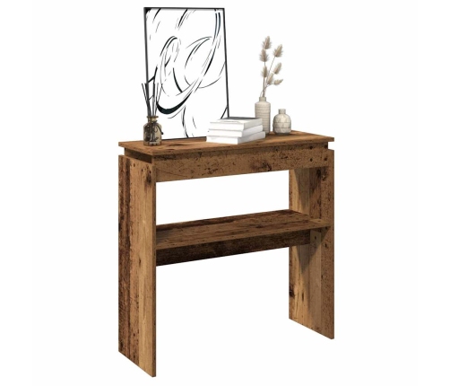 vidaXL konsoles galdiņš, veca koka, 80x30x80 cm, inženierijas koks