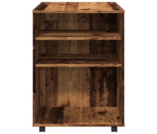 vidaXL plaukts ar riteņiem, veca koka, 60x53x72 cm, inženierijas koks