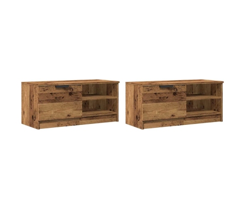 2-Daļīgs Tv Skapja Komplekts Vecs Koks 80X35X36,5 Cm Vidaxl
