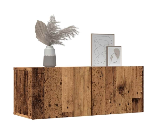 2 Daļ. Sienas Televizora Skapja Komplekts Old Wood 80X30X30 Cm Vidaxl