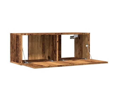 2 Daļ. Sienas Televizora Skapja Komplekts Old Wood 80X30X30 Cm Vidaxl