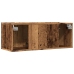 2 Daļ. Sienas Televizora Skapja Komplekts Old Wood 80X30X30 Cm Vidaxl