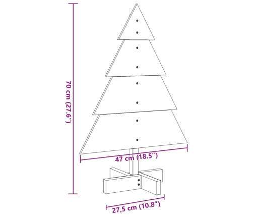 vidaXL koka Ziemassvētku eglīte dekorēšanai, 70 cm, masīvkoks