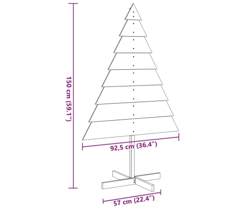 vidaXL koka Ziemassvētku eglīte dekorēšanai, 150 cm, masīvkoks