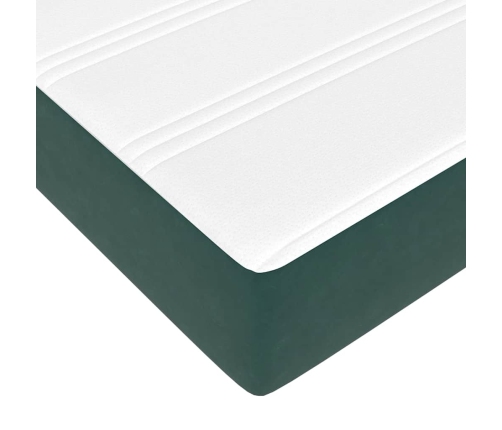 vidaXL Osmaņu gultas rāmis ar matračiem tumši zaļš 180x200cm audums