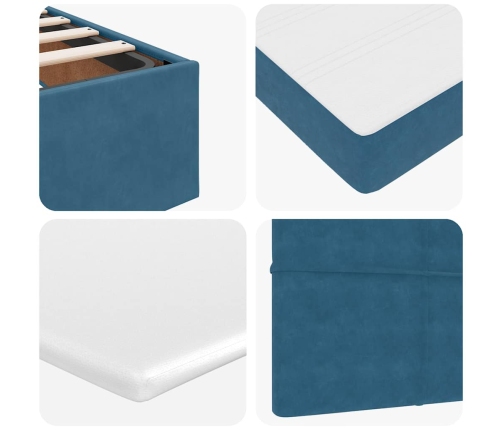 vidaXL Osmaņu gultas rāmis ar matrača tumši zils 90x190cm samts