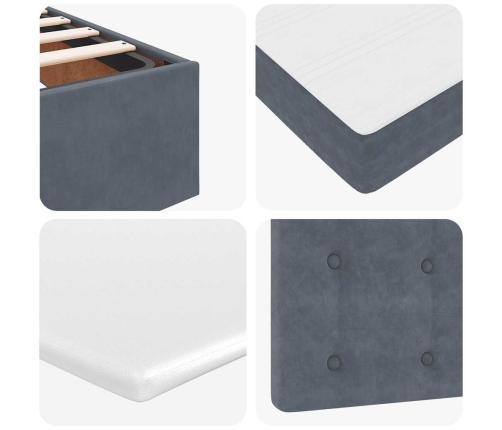 vidaXL Osmaņu gultas rāmis ar matračiem tumši pelēks 160x200cm audums