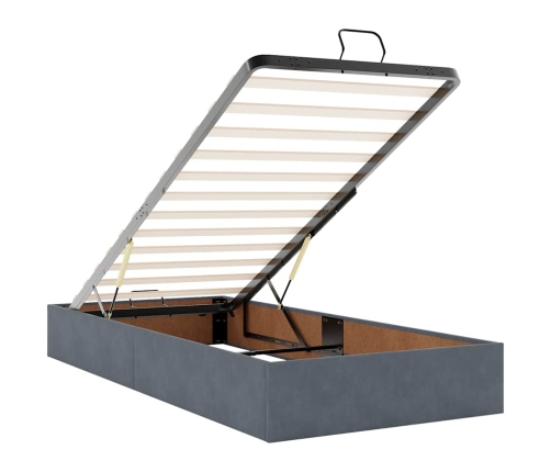 vidaXL Osmaņu gultas rāmis ar matračiem tumši pelēks 160x200cm audums