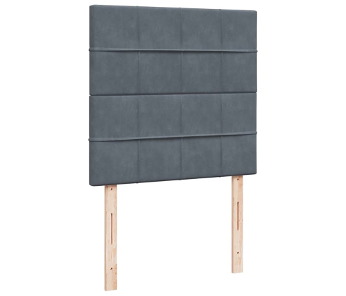 vidaXL Osmaņu gultas rāmis ar matračiem tumši pelēks 80x200 cm samts