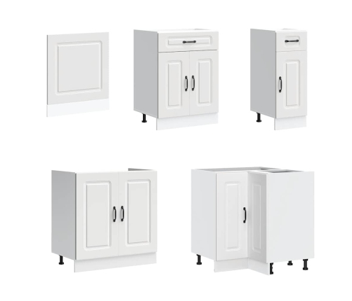 11-Daļīgs Virtuves Skapītis Komplekts, Kalmar, Balts Vidaxl