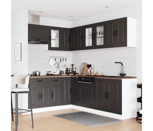 vidaXL 11-daļīgs virtuves skapītis komplekts, Kalmar, melns