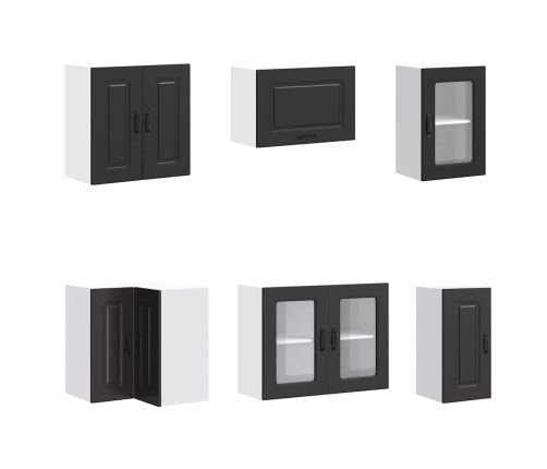 vidaXL 11-daļīgs virtuves skapītis komplekts, Kalmar, melns