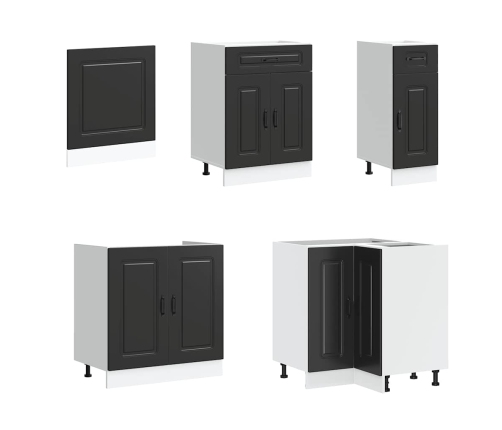 vidaXL 11-daļīgs virtuves skapītis komplekts, Kalmar, melns