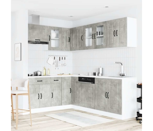 11-Daļīgs Virtuves Skapītis Komplekts, Kalmar, Betona Pelēks Vidaxl