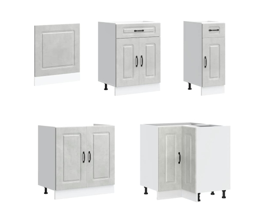 11-Daļīgs Virtuves Skapītis Komplekts, Kalmar, Betona Pelēks Vidaxl